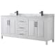 A thumbnail of the Wyndham Collection WCV252580DUNSMXX White / White Carrara Marble Top / Matte Black Hardware