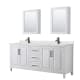 A thumbnail of the Wyndham Collection WCV252580D-QTZ-UNSMED White / Giotto Quartz Top / Matte Black Hardware