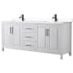 A thumbnail of the Wyndham Collection WCV252580D-VCA-MXX White / White Cultured Marble Top / Matte Black Hardware