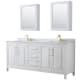 A thumbnail of the Wyndham Collection WCV252580DUNSMED White / White Carrara Marble Top / Brushed Gold Hardware