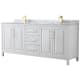 A thumbnail of the Wyndham Collection WCV252580DUNSMXX White / White Carrara Marble Top / Brushed Gold Hardware