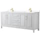 A thumbnail of the Wyndham Collection WCV252580D-VCA-MXX White / White Cultured Marble Top / Brushed Gold Hardware