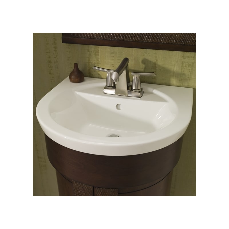 White American Standard 0403.004.020 Tropic Petite 4-Inch Center Faucet Holes Pedestal Basin
