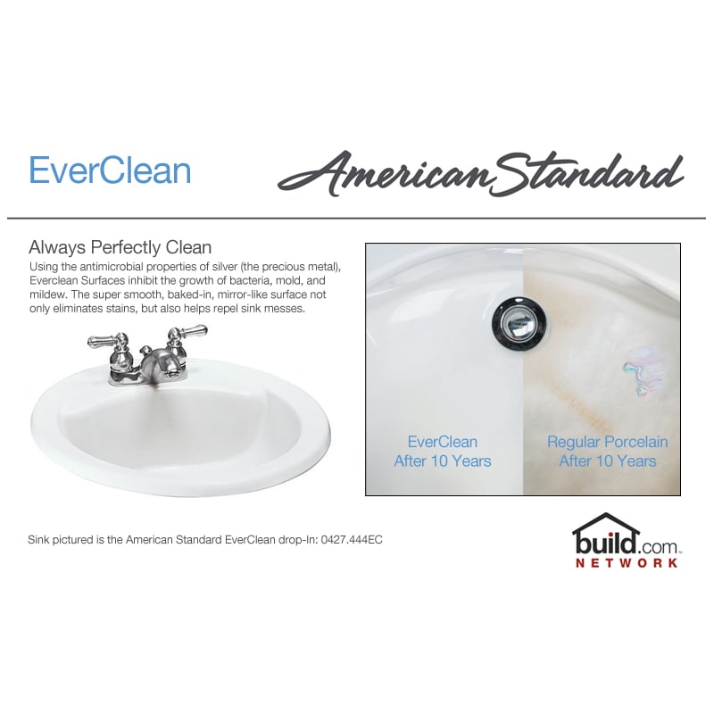 American Standard 0954 004ec 020 White Murro 21 1 4 Wall Mounted Porcelain Bathroom Sink With Everclean Technology Faucet Com