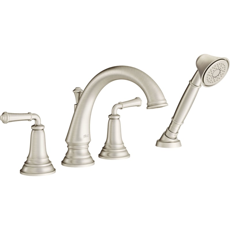 American Standard 7106901.295 Patience Deck-Mount Tub Faucet with Hand Shower Brushed Nickel