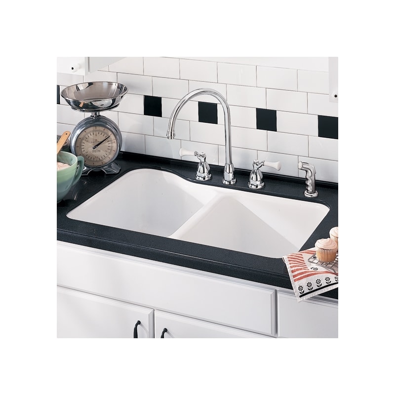 American Standard 7145 001 345 Bisque Double Basin Americast - Americast 7145 Kitchen Sink American Standard 7145 001 345 Bisque Double Basin Americast - Americast 7145 Kitchen Sink