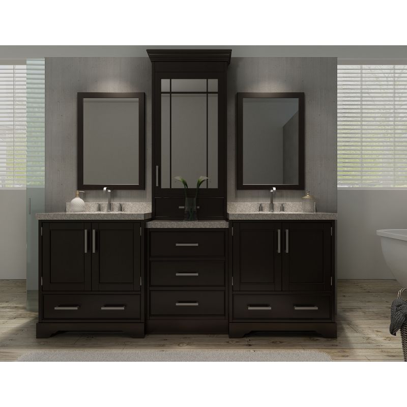 Ariel M085d Esp Espresso Stafford 84 Free Standing Double Vanity Ariel M085d Esp Espresso Stafford 84 Free Standing Double Vanity Set With Wood Cabinet And Quartz Top Faucet