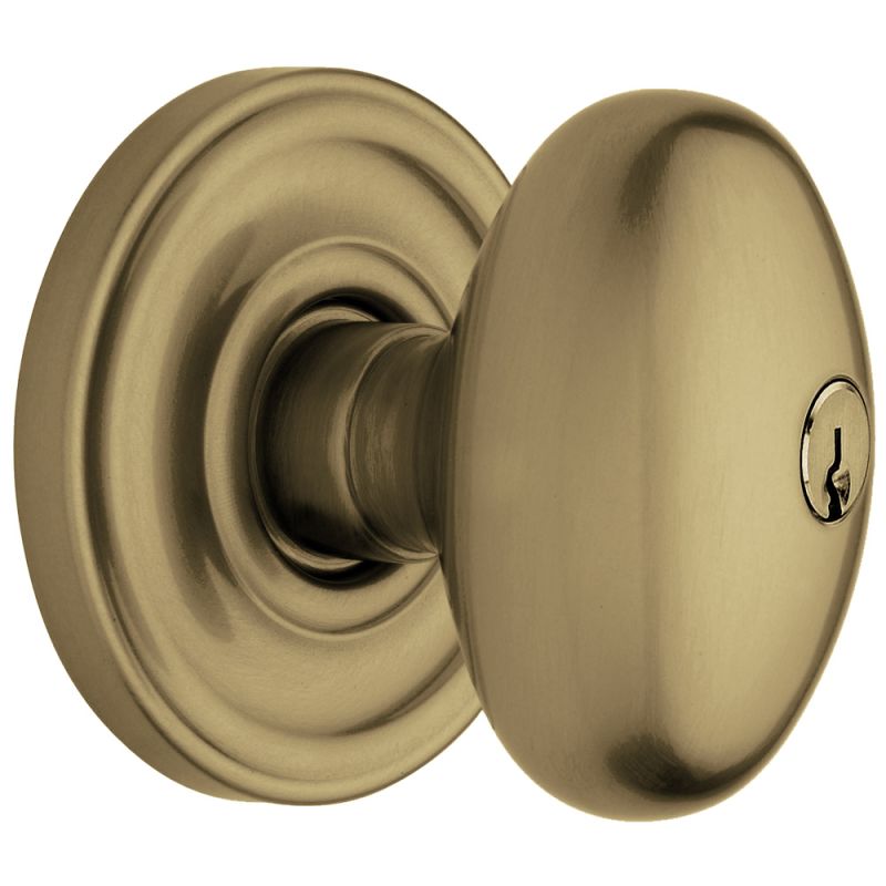 Baldwin 5225033entr Vintage Brass Egg Style Keyed Entry Door Knob