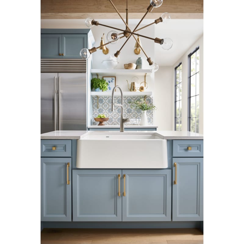 Blanco 401895 Anthracite Ikon 33 Farmhouse Single Basin Silgranit Kitchen Sink Faucet Com
