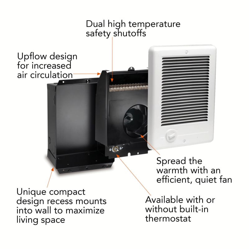 Cadet CSC202TW Com-Pak Plus 2000 Watt 240V Wall Fan Heater - 67507