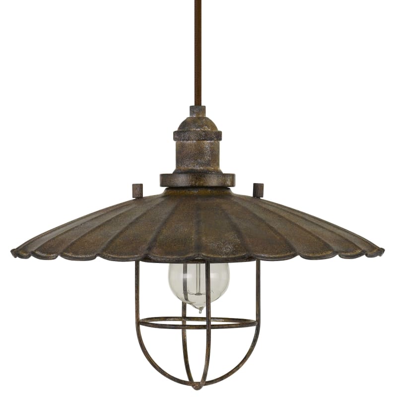 13.50 inches Cal Lighting FX-3725-1P Transitional One Light Pendant from Olive Collection in Bronze Rust Dark Finish 13.50 inches Cal Lighting FX-3725-1P Transitional One Light Pendant from Olive Collection in Bronze Rust Dark Finish