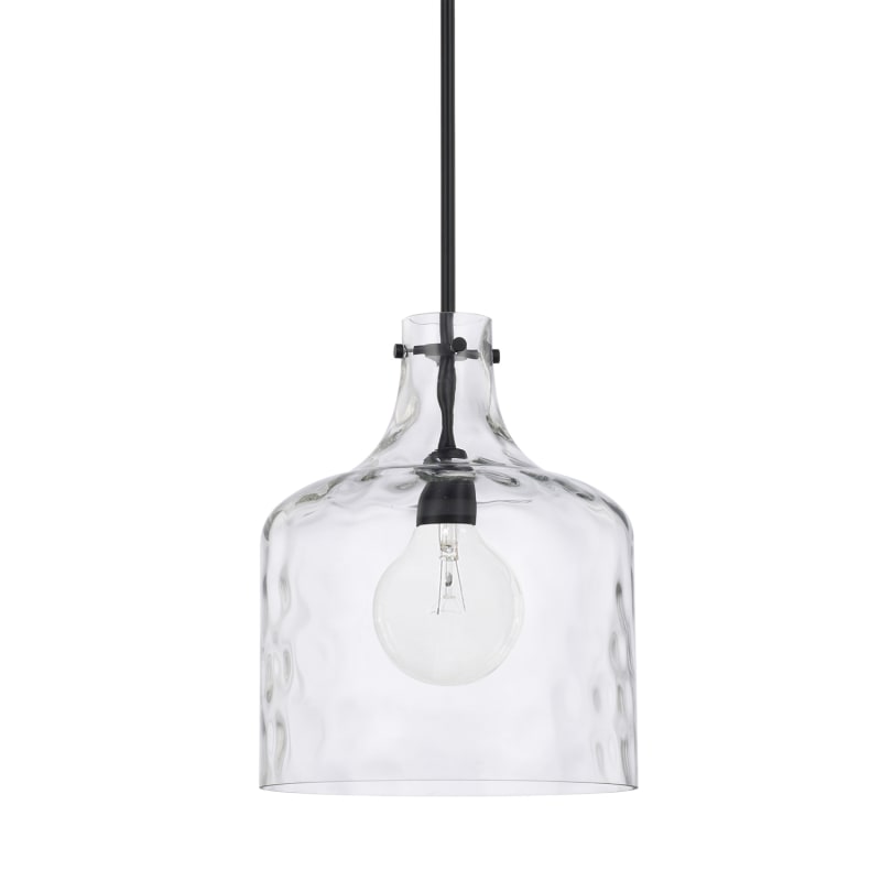 Capital Lighting 325717BN Brushed Nickel Single Light 15 Tall Pendant with Clear Water Glass Shade LightingDirect