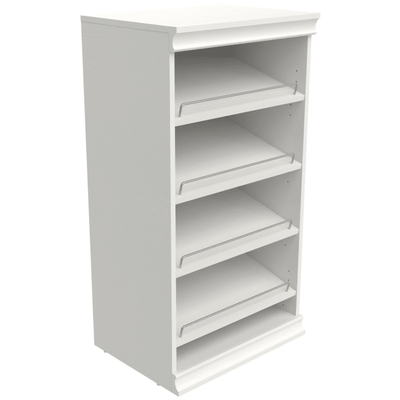 ClosetMaid 456600 White Modular Closet System Adjustable 4 Shoe Shelf Unit with Rails PullsDirect