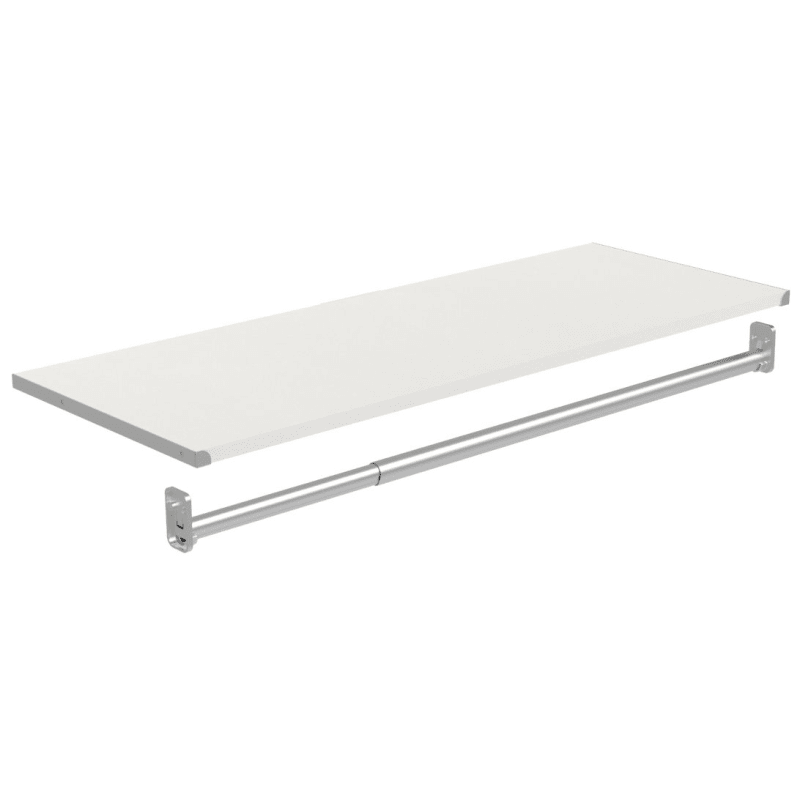 Under shelf hanger rod outlet