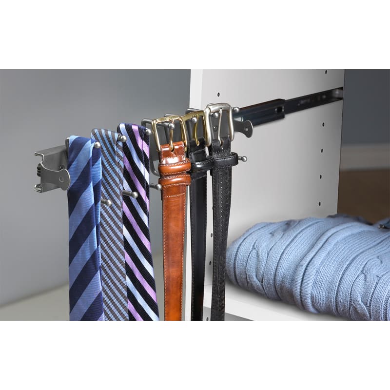 ClosetMaid 895000 Nickel SuiteSymphony Seven Hook Tie and Belt Rack with Full Extension Slide PullsDirect