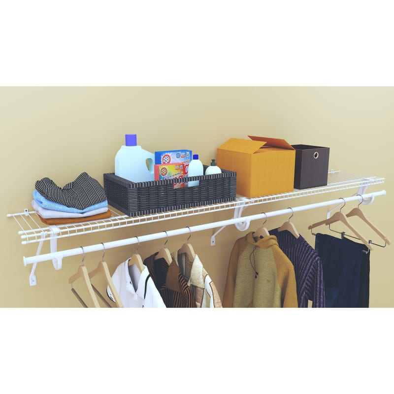Wire shelf with hanging rod deals