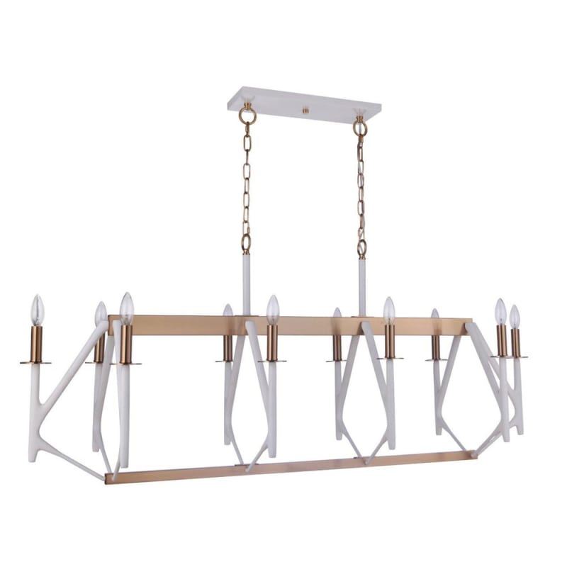Craftmade 55570-MWWSB Matte White / Satin Brass The Reserve