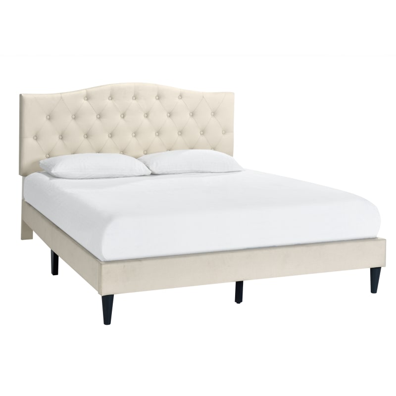 Prieto tufted camelback 2025 upholstered platform bed
