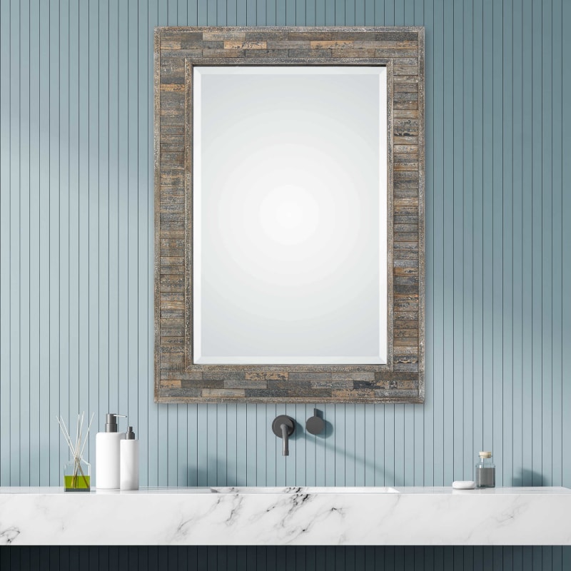 Delacora W00428 Distressed Charcoal Blue Coastal Rustic Farmhouse 37