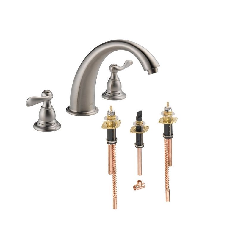 Delta Bt2796 Ob R2707 Oil Rubbed Bronze Windemere Deck Mounted Roman Delta Bt2796 Ob R2707 Oil Rubbed Bronze Windemere Deck Mounted Roman Tub Filler Trim And Valve Faucet
