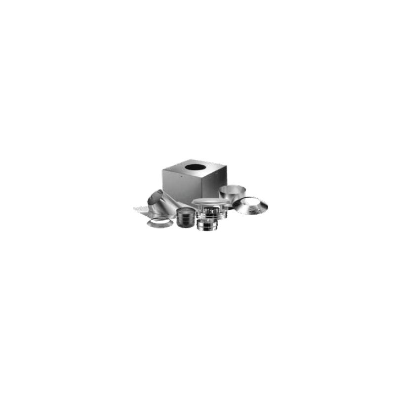 Triple-Wall Basic Through-The-Ceiling Chimney Stove Pipe Vent Kit DuraPlus 6 in