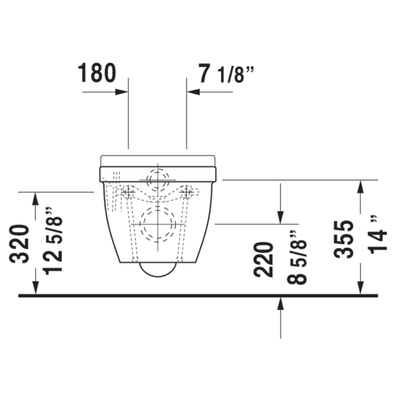 Duravit 2227090092 White Starck 3 0.8/1.6 GPF Dual Flush