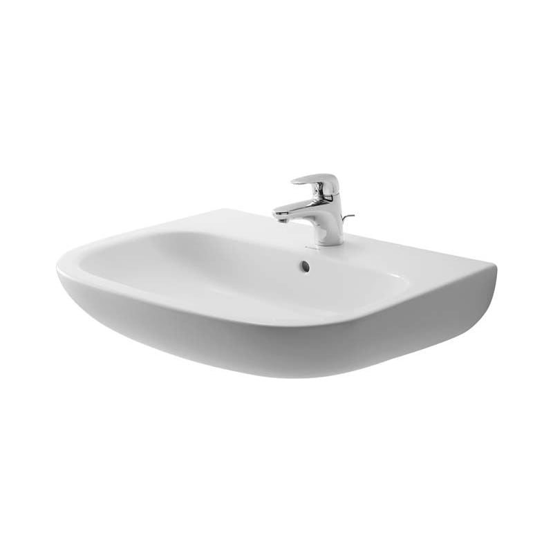 Duravit 23106500302 White Glazed Underside D Code 25 1 2 Specialty Ceramic Wall Mounted Bathroom Sink With Overflow And 3 Faucet Holes At 8 Centers Faucet Com