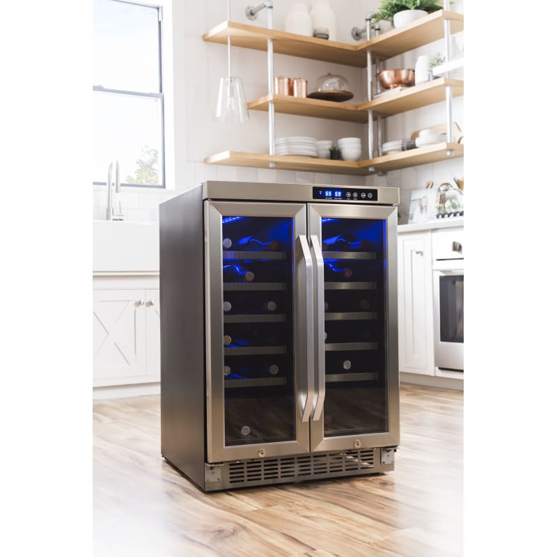 EdgeStar CWR362FD 24 Inch Wide 36 Bottle Built-In Wine Cooler with Dual Cooling Zones 