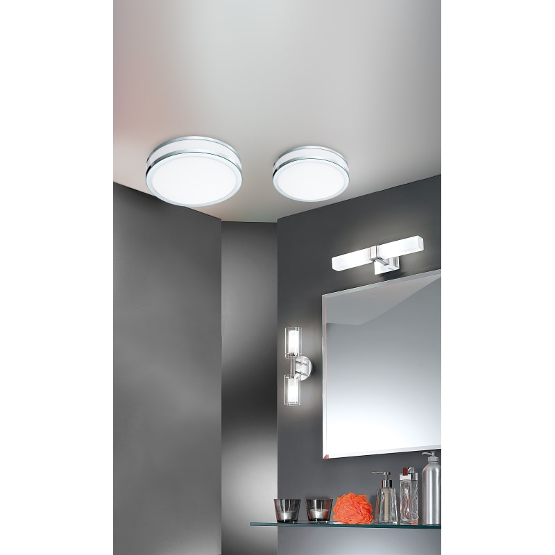 Eglo 88194A Chrome Palermo Two Bulb Wall Sconce LightingDirect