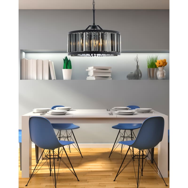 Elegant Lighting 1203D28PN-SS/RC Polished Nickel Chelsea 8