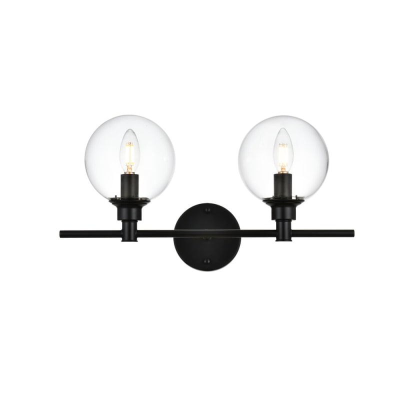 国内外の人気集結！ Elegant Lighting LD7318W19CH Chrome / Clear Jaelynn 2 Light フェイスパウダー