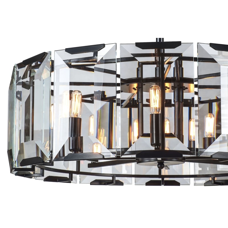 320 Watts Flat Black 8-Light 23H x 30Dia Craftmade 51728-FB Dillon Chandelier with Rope Accent 