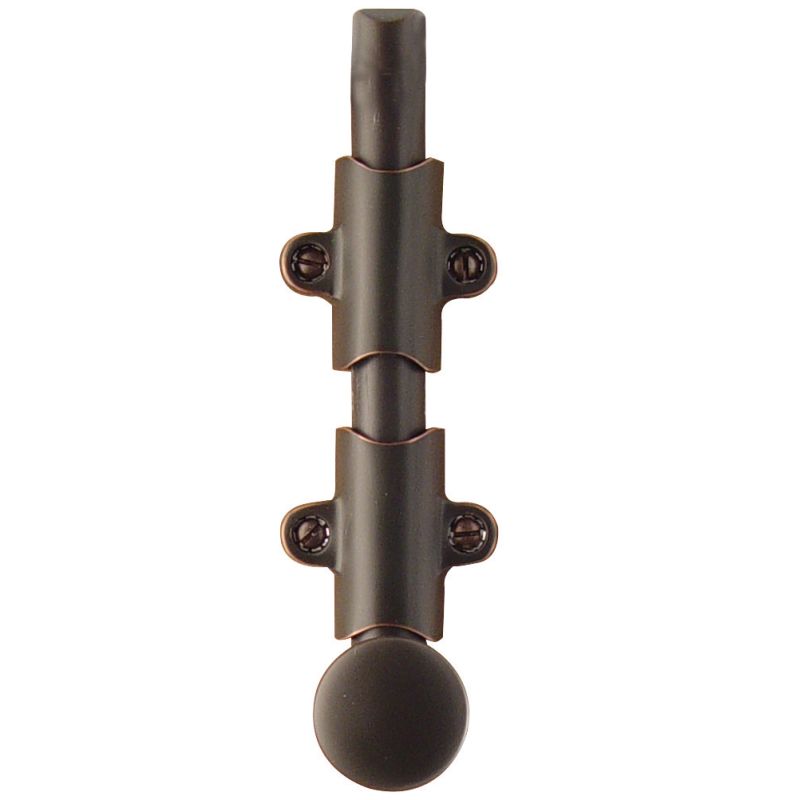 Emtek 8515US10B Oil Rubbed Bronze 8 Inch Surface Bolt includes 3 Types of  Strike Plates and Screws 