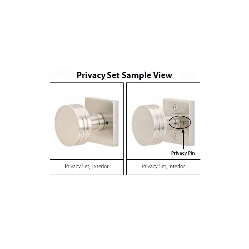Emtek 5210-BN-US4 Bern Door Knob Privacy Set With Square Rosette Satin Brass