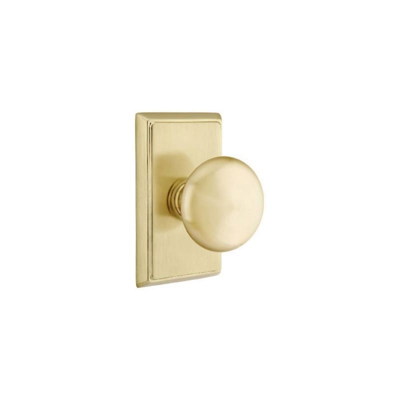 Providence Door Set with Round Brass Knobs Privacy in Antique Brass.  Doorsets.
