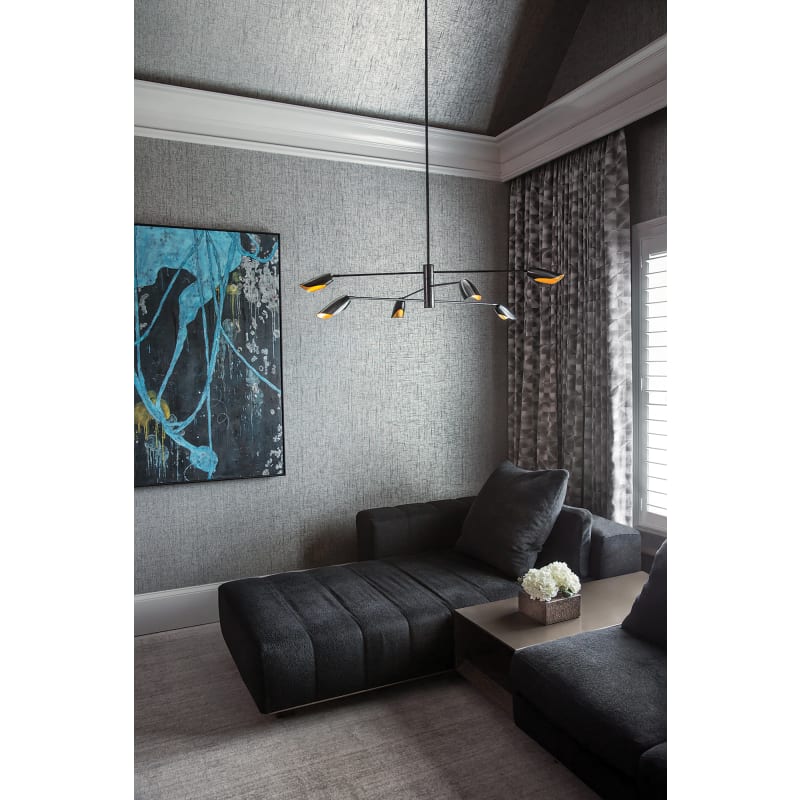 Fredrick Ramond FR35806BLK Black Bowery 6 Light 50
