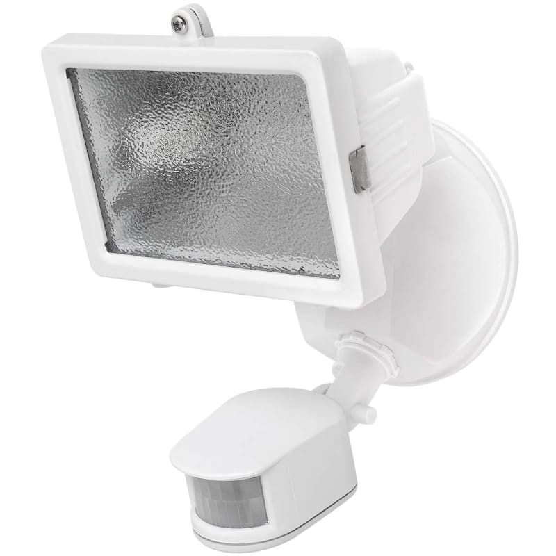 Globe Electric 79109 White 150 Watt Halogen Motion Sensored Outdoor Security Light LightingDirect