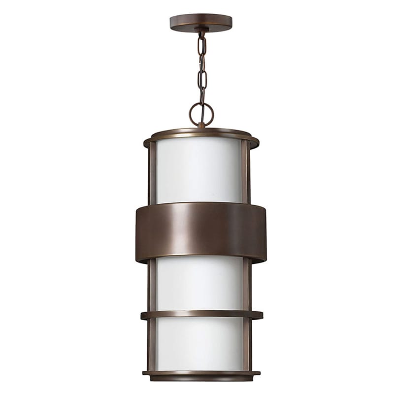 Hinkley Lighting 1902MT Metro Bronze 1 Light Outdoor Small Pendant from the Saturn Collection LightingDirect