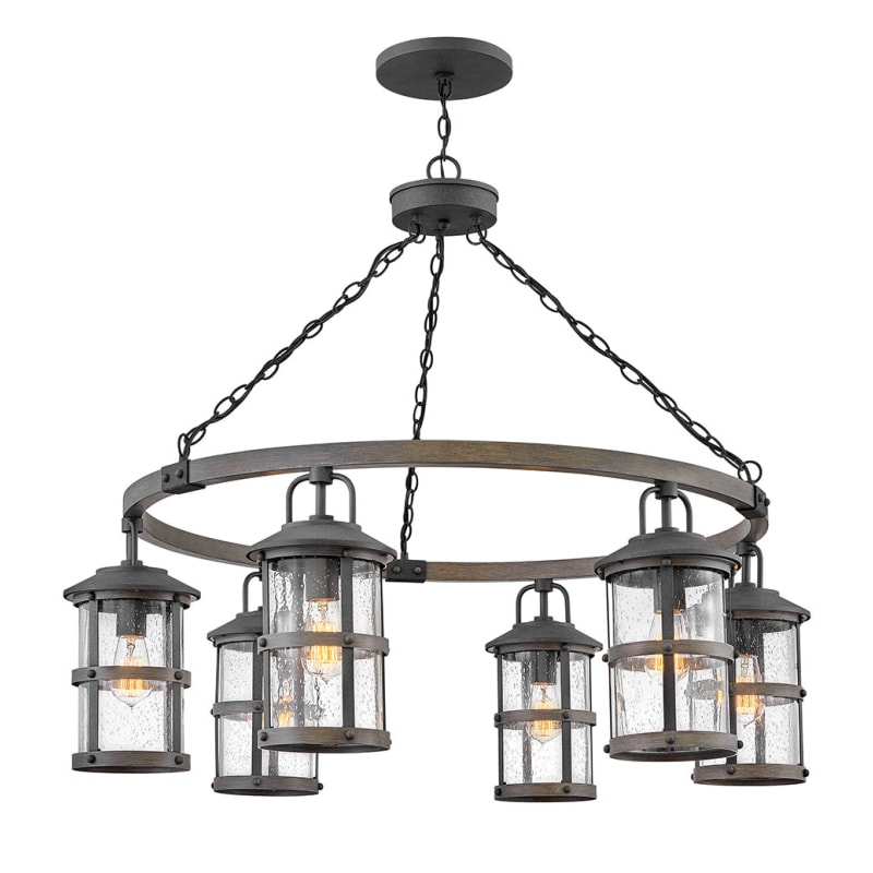 Hinkley Lighting 2689DZ Aged Zinc / Driftwood Grey Lakehouse 120v 6 Light  42