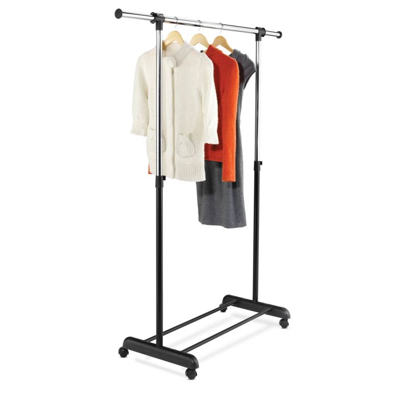 Honey Can Do GAR 01124 Chrome Black Expandable Garment Rack PullsDirect