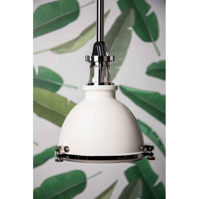 Hudson Valley Lighting 4614 Wpn White Polished Nickel Massena Single Light 14 Wide Pendant Lightingshowplace Com