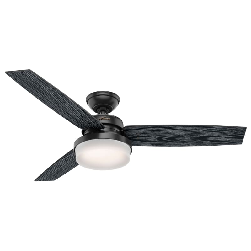 Hunter 50285 Matte Black Sentinel 52 3 Blade Indoor Led Ceiling Fan With Remote Control Lightingdirect Com Blade Indoor Led Ceiling Fan, Hunter Ceiling Fan Wall Control 99375