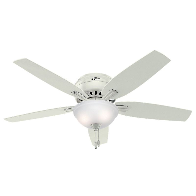 52 Hugger Indoor Ceiling Fan, White Flush Mount Ceiling Fan With Light Kit