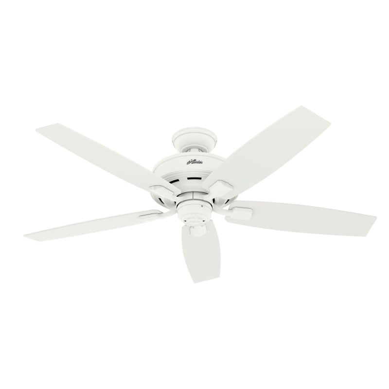 Hunter 50279 Matte White Bennett 52 5 Blade Led Ceiling Fan With Remote Control Included Lightingdirect Com Blade Led Ceiling Fan, Hunter Ceiling Fan Globes