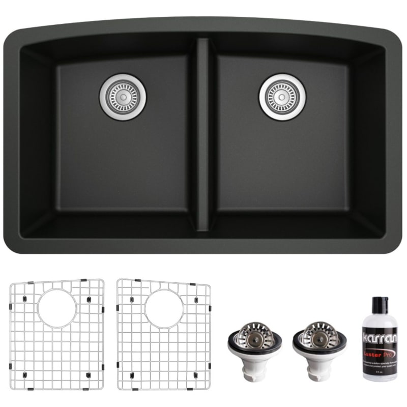 人気商品は Karran USA QU-710-BL-PK1 Black Quartz QU 32 パーツ