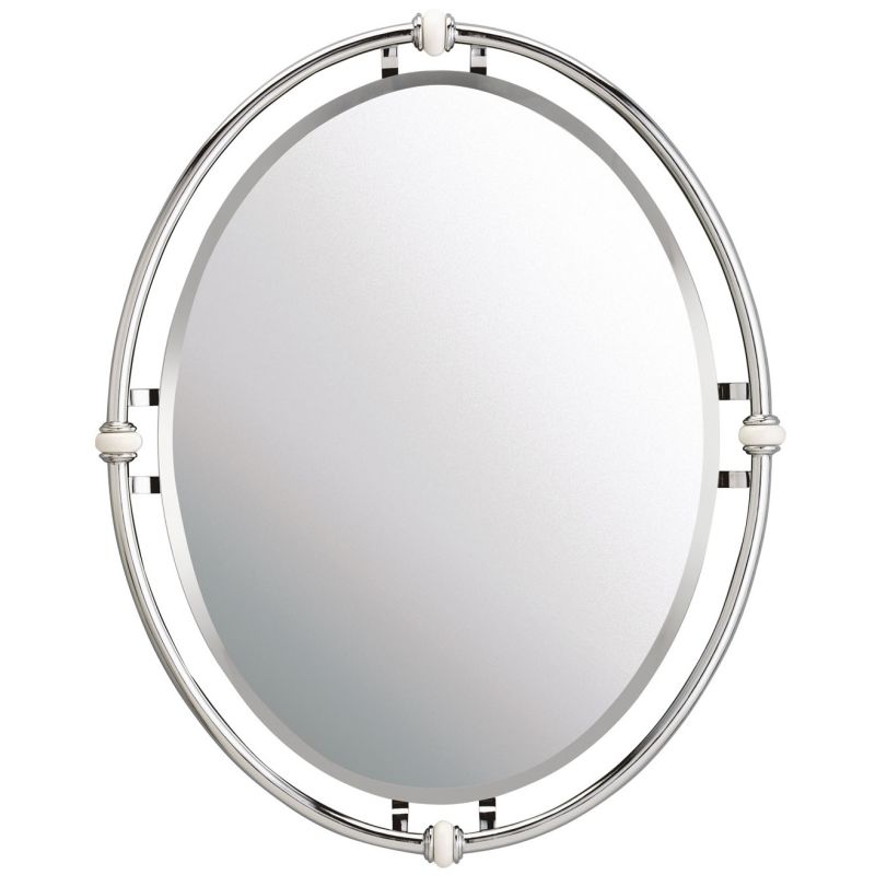 Kichler 41067ch Chrome Pocelona Oval, Brushed Nickel Oval Vanity Mirror