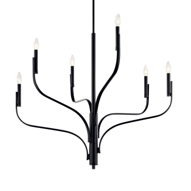 高評価なギフト Black 52673BK Kichler Livadia 37 Light 6 花