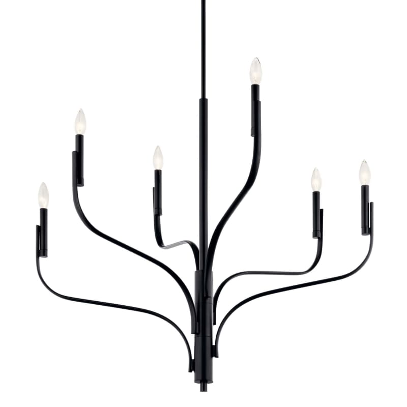 ファッション通販 安い Kichler 52673BK 37 Light 6 Livadia Black その他