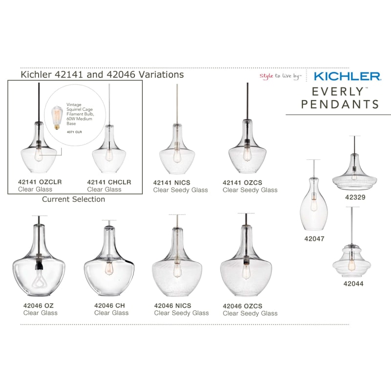 Kichler 42141CHCLR Chrome Everly Single 