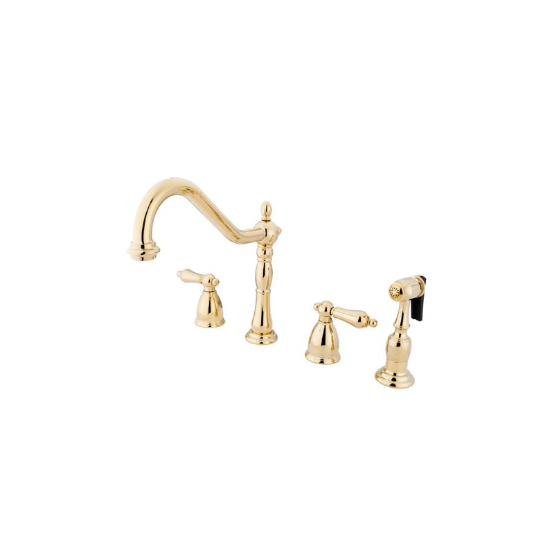 Kingston Brass Kb1795albs Oil Rubbed Bronze Heritage Widespread Kingston Brass Kb1795albs Oil Rubbed Bronze Heritage Widespread Kitchen Faucet With Metal Lever Handles And Side Spray Com